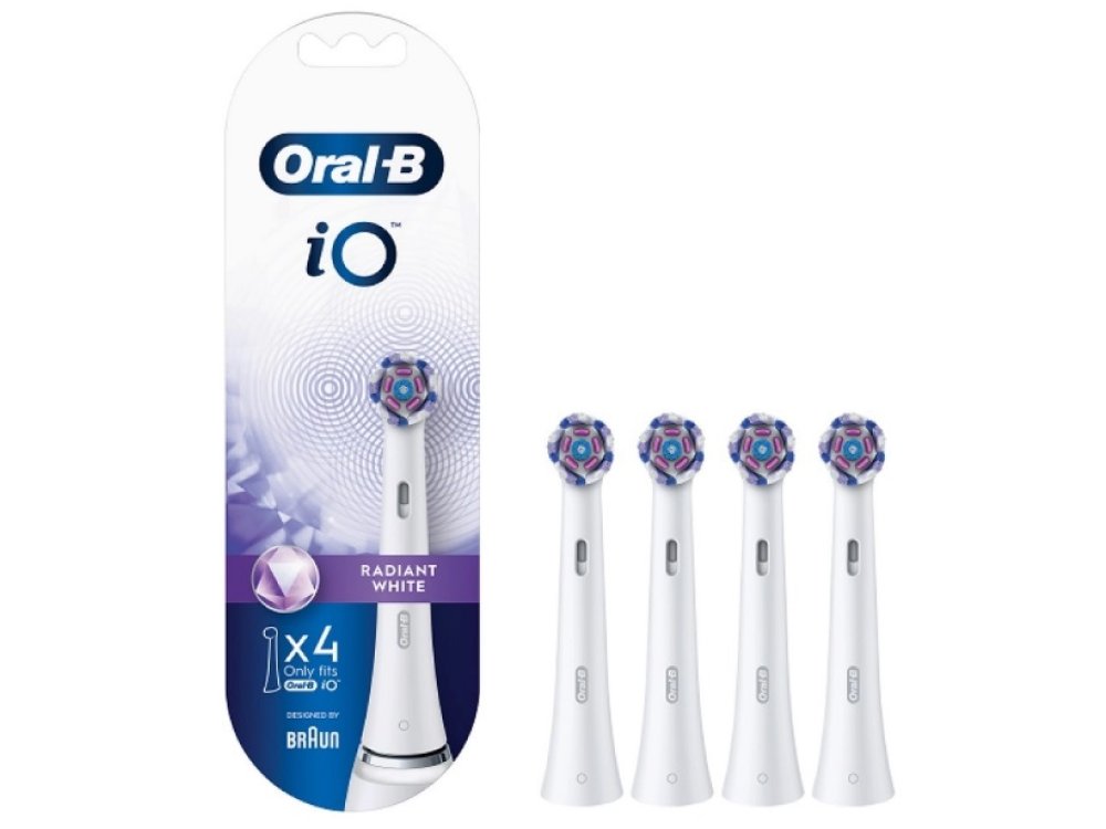 Oral B iO Radiant Ανταλλακτικές Κεφαλές για Ηλεκτρική Οδοντόβουρτσα Λευκό 4 Τεμάχια