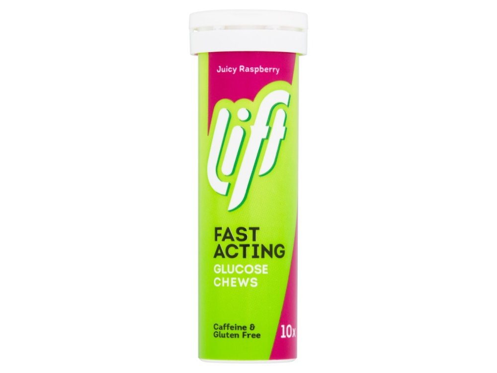 LIFT Fast Acting Juicy Raspberry Ταμπλέτες Γλυκόζης Με Γεύση Βατόμουρο σε Μασώμενα Δισκία, 10tabs