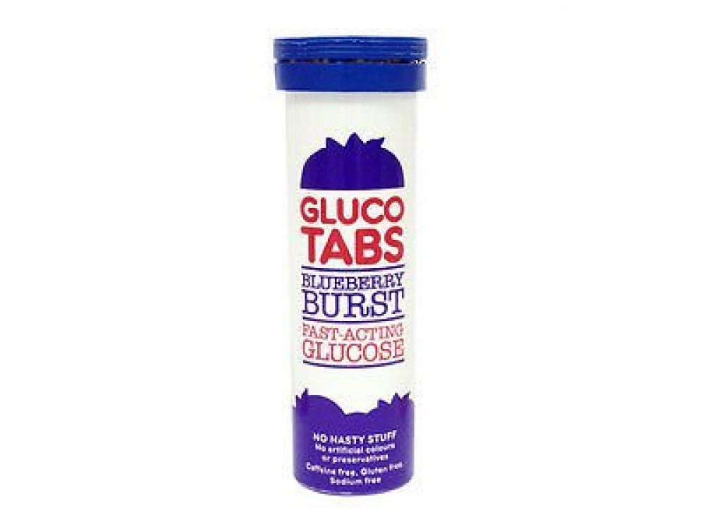 GlucoTabs ταμπλέτες υπογλυκαιμίας με Γεύση Μούρο, 10 ταμπλέτες