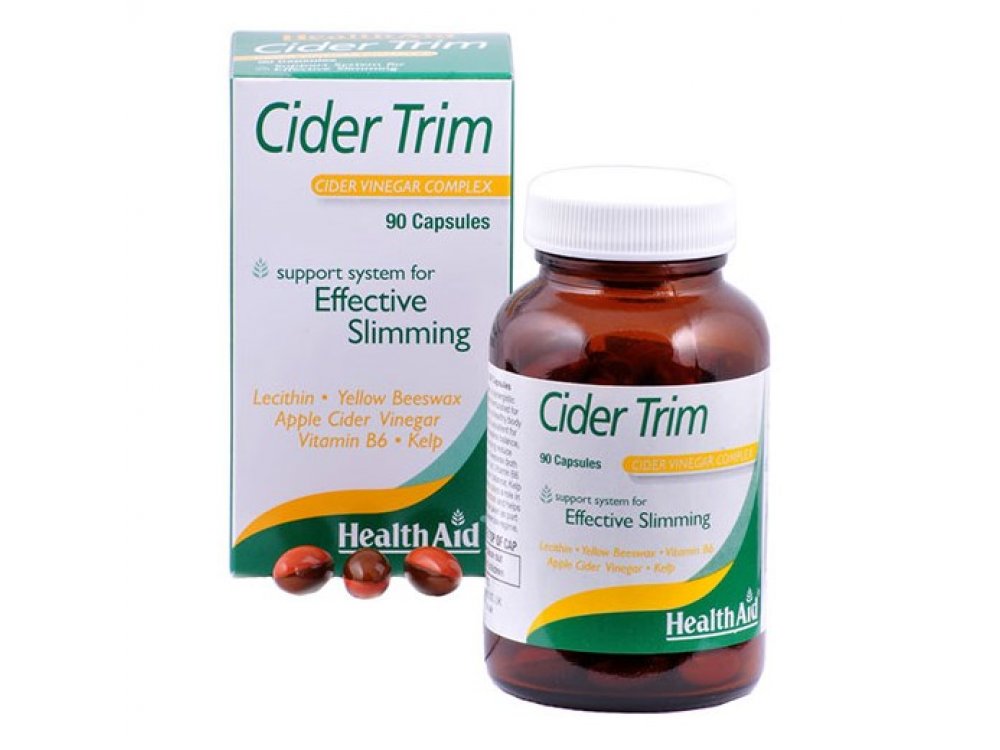 Health Aid Cider Trim Συμπλήρωμα Αδυνατίσματος με Μηλόξυδο, 90caps