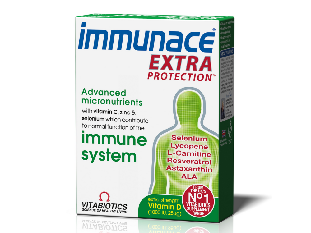 Vitabiotics Immunace Extra Protection, Συμπλήρωμα για την Ενίσχυση του Ανοσοποιητικού, 30tabs