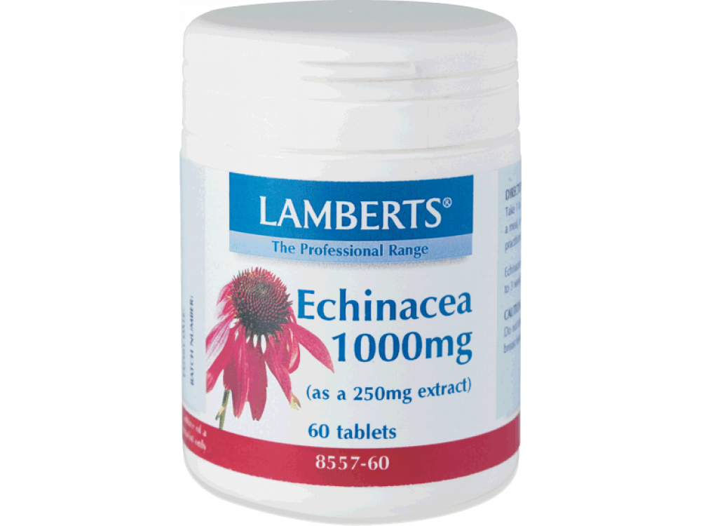 Lamberts Echinacea 1000mg Συμπλήρωμα Διατροφής με Εχινάκεια για Ενίσχυση Ανοσοποιητικού & Μείωση των Συμπτωμάτων Κρυολογήματος ή Γρίπης, 60tabs