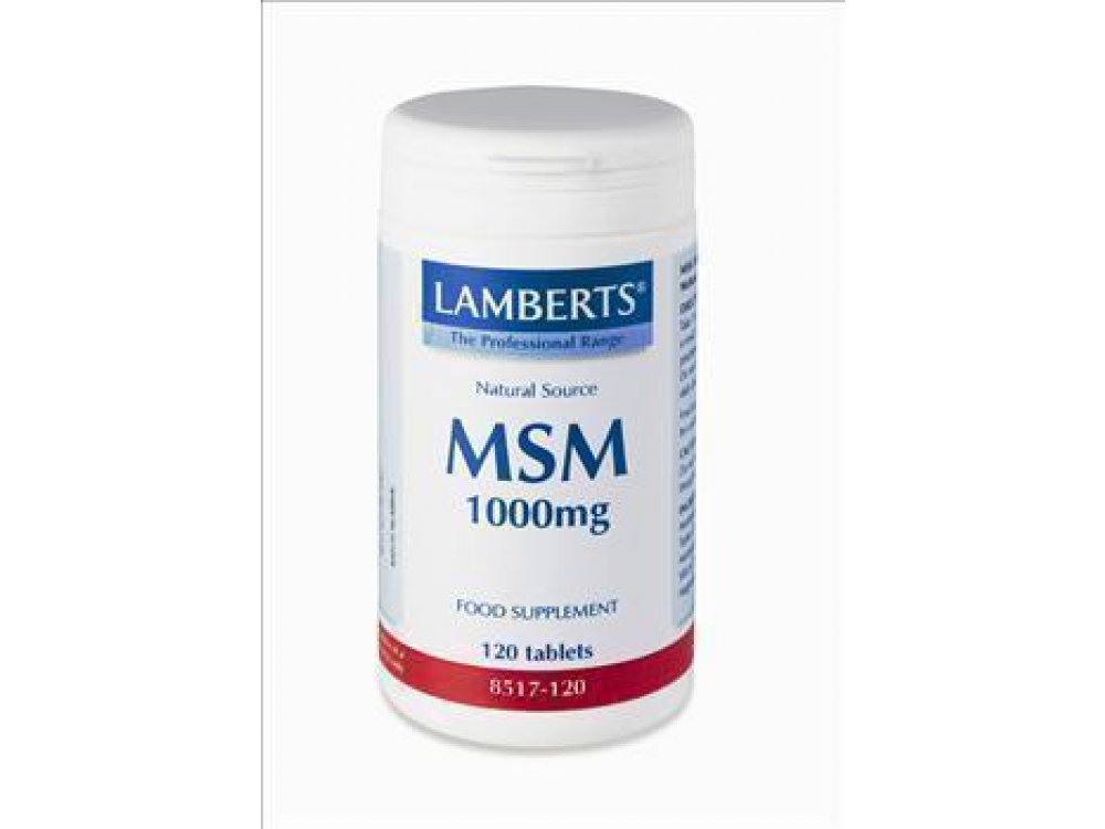 Lamberts MSM 1000MG Ιδανικός ?Συνεργάτης? της Γλυκοζαμίνης Βοηθάει στην Μείωση του Πόνου των Αρθρώσεων, 120 tabs