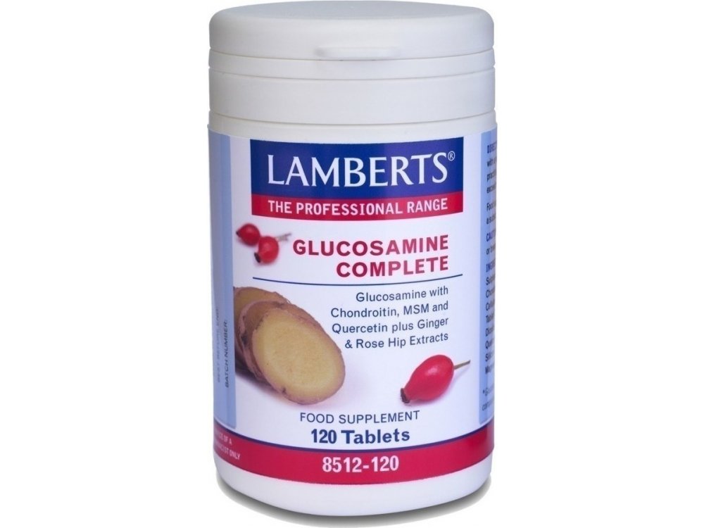 Lamberts Glucosamine Complete Γλυκοσαμίνη, Χονδροϊτίνη, MSM, Κερσετίνη, Τζίντζερ, Rose Hip 120 Ταμπλέτες