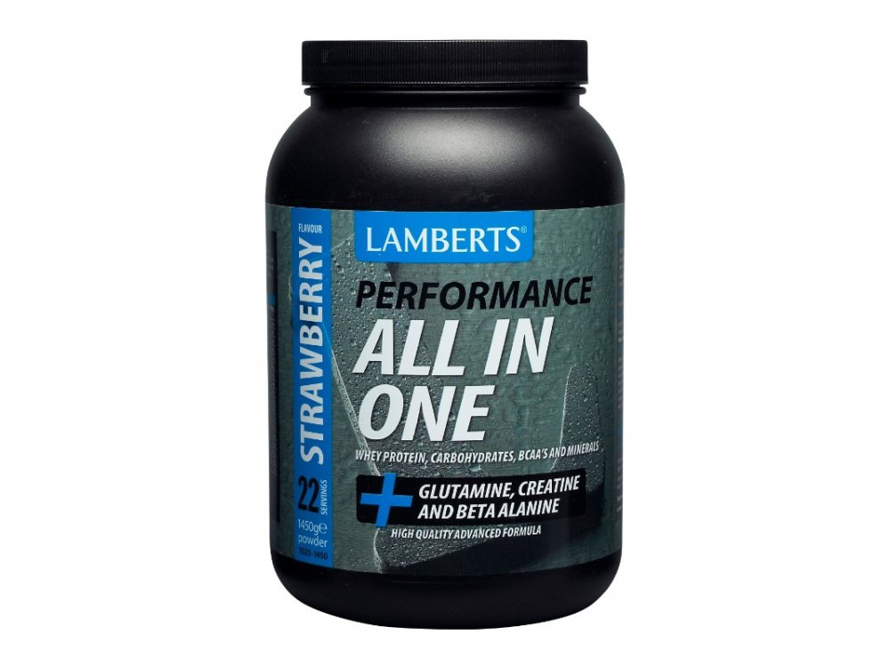 Lamberts Performance All-In-One Whey Protein STRAWBERRY, Πρωτε?νη Ορού Γάλακτος με Γεύση Φράουλα, 1450gr