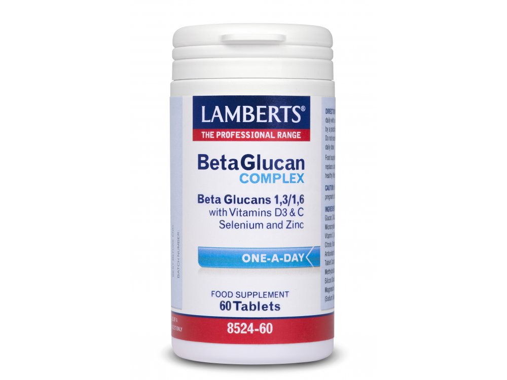 Lamberts Beta Glucan Complex Συμπλήρωμα B - Γλυκάνων Για την Ενίσχυση της Άμυνας του Οργανισμού, 60tabs