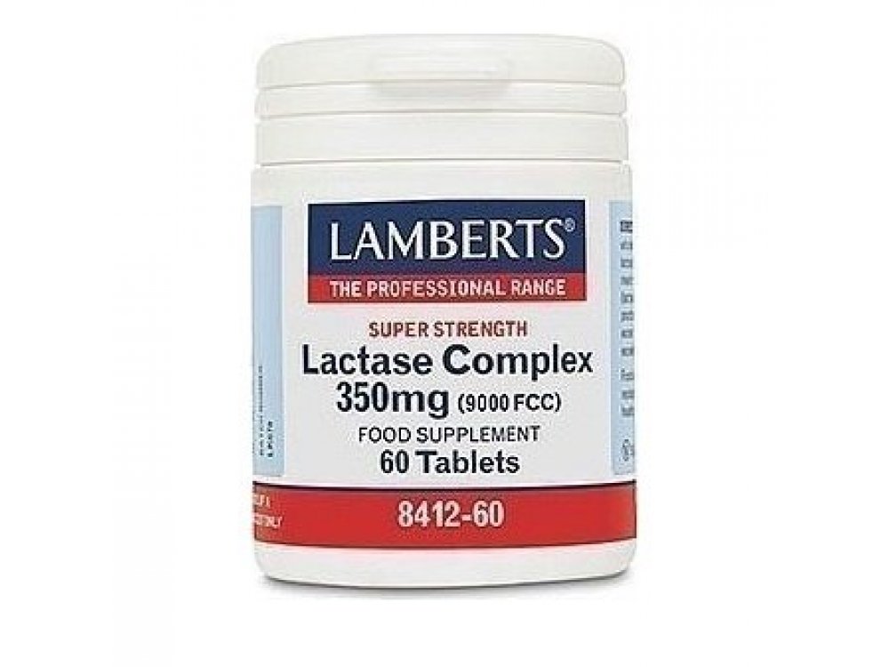Lamberts Lactase Complex 350mg Συμπλήρωμα Φυσικής Λακτάσης για Μείωση των Συμπτωμάτων της Δυσανεξίας στη Λακτόζη, 60tabs
