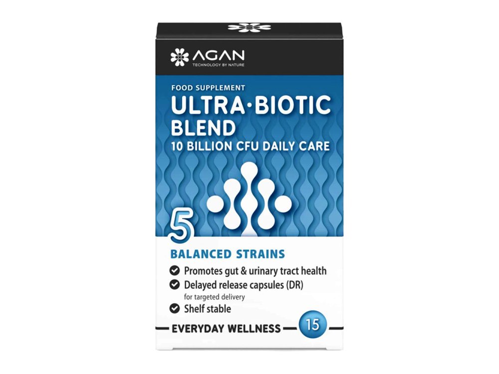 Agan Ultra-Biotic Blend 10 Billion Συμπλήρωμα Διατροφής Προβιοτικών, 15 κάψουλες βραδείας αποδέσμευσης