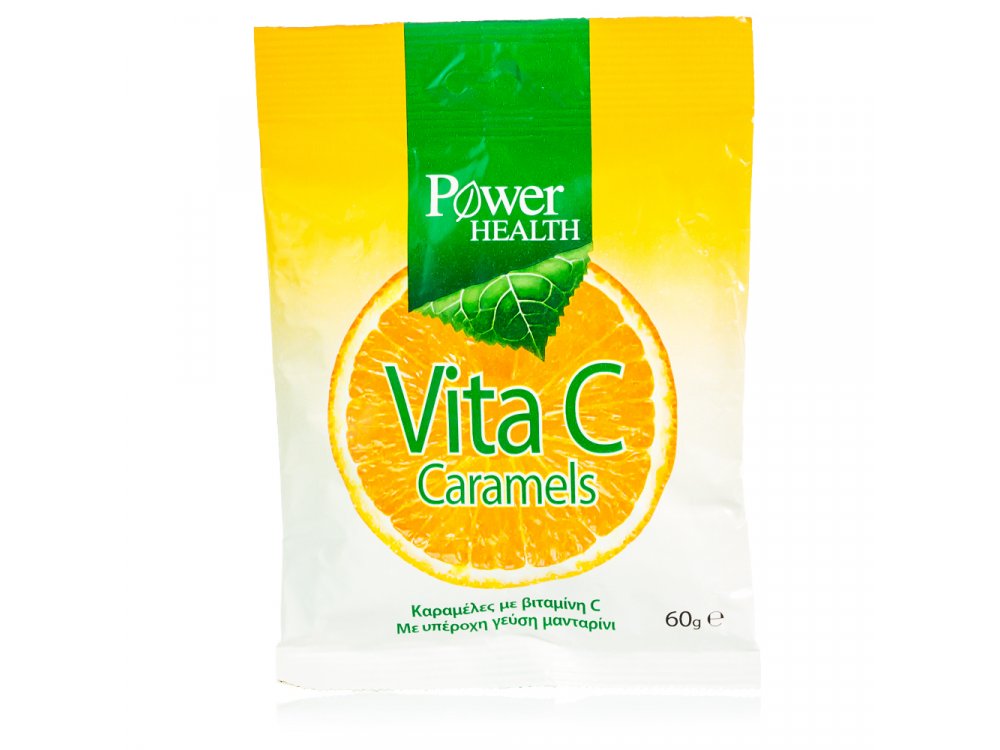Power Health Vita C Caramels, Καραμέλες με βιταμίνη C με γεύση Μανταρίνι, 60gr