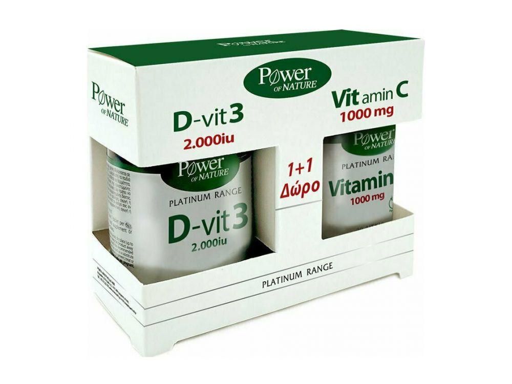 Power Health Classics Platinum Range Vitamin D-Vit3 2000iu 60tabs & Vitamin C 1000mg 20tabs