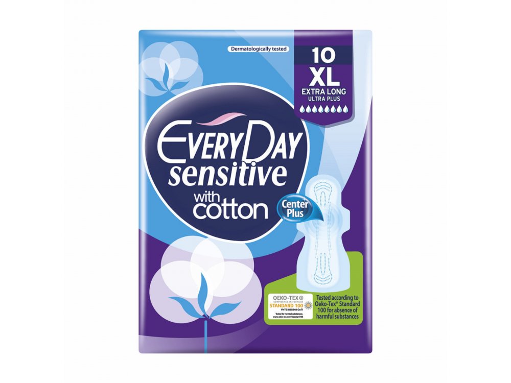 EVERYDAY, Σερβιέτες Sensitive Extra Long Ultra Plus, 10τμχ