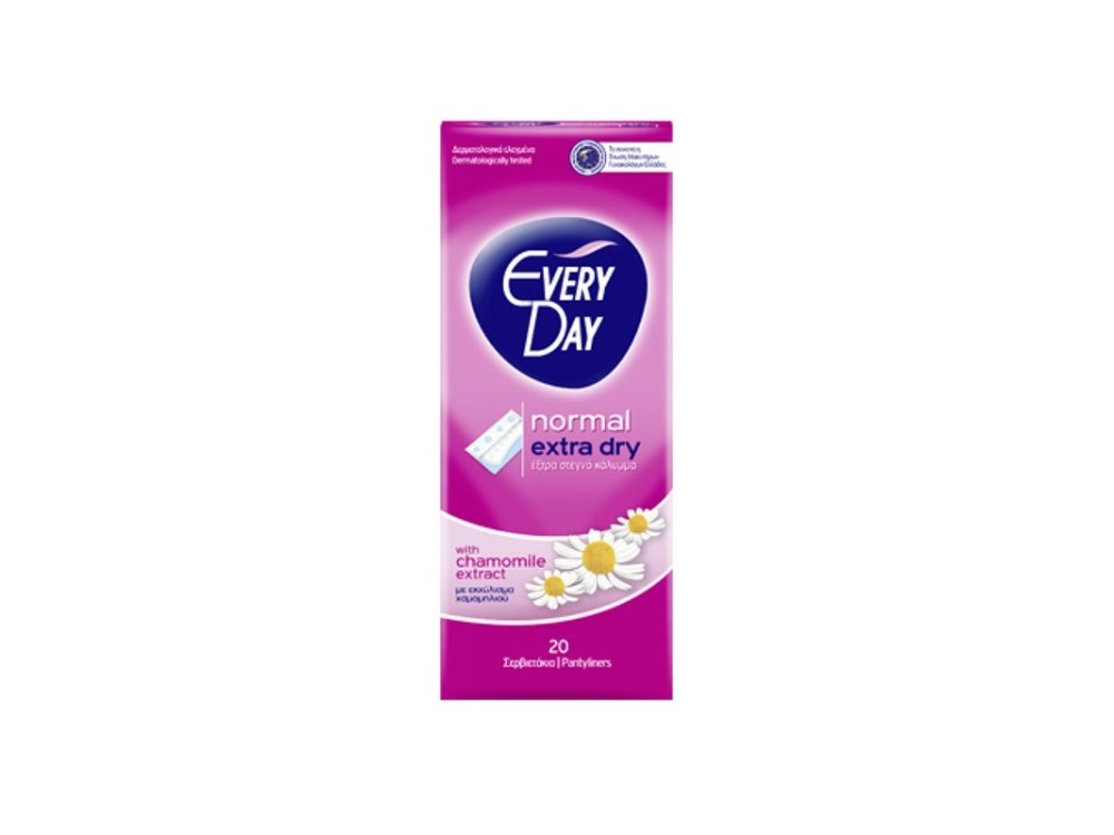 EveryDay Extra Dry Normal Σερβιετάκια με Έξτρα Στεγνό Κάλυμμα & Εκχύλισμα Χαμομηλιού, 20τμx