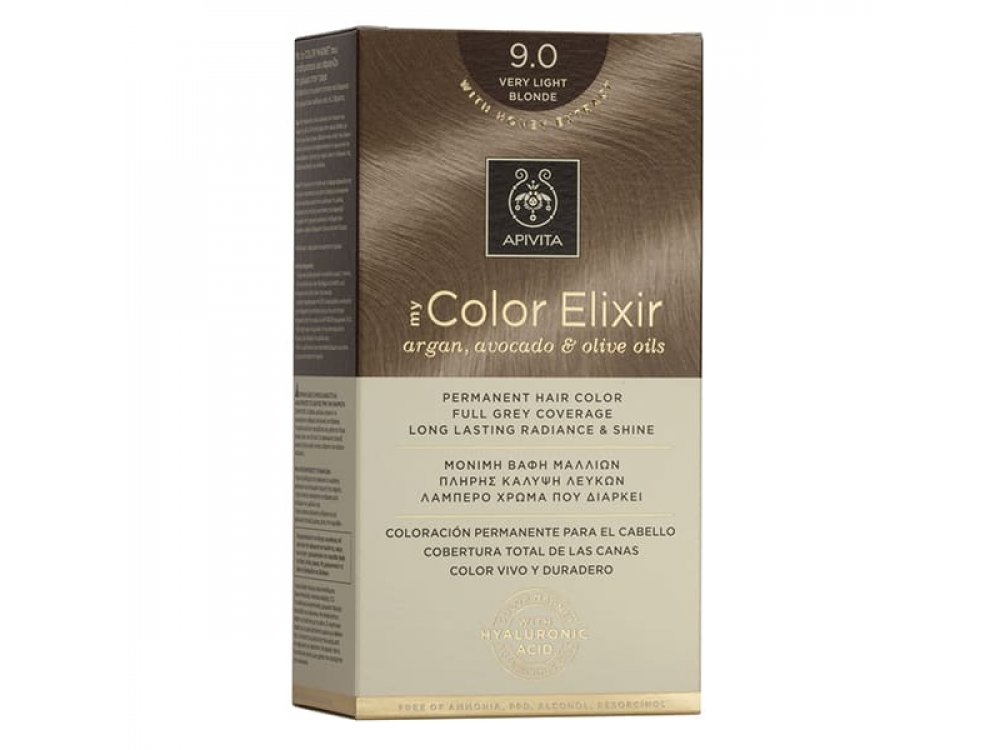 Apivita My Color Elixir kit Μόνιμη Βαφή Μαλλιών 9.0 ΞΑΝΘΟ ΠΟΛΥ ΑΝΟΙΧΤΟ