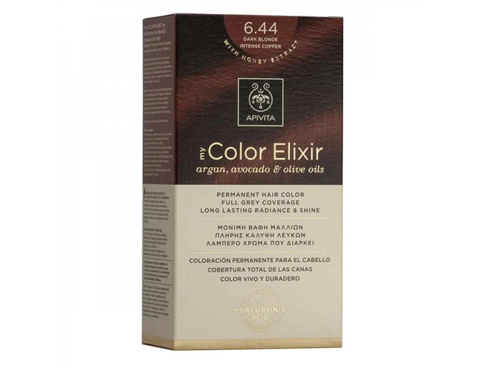 Apivita My Color Elixir Βαφή Μαλλιών, 6.44 (Ξανθό Σκούρο Έντονο Χάλκινο)