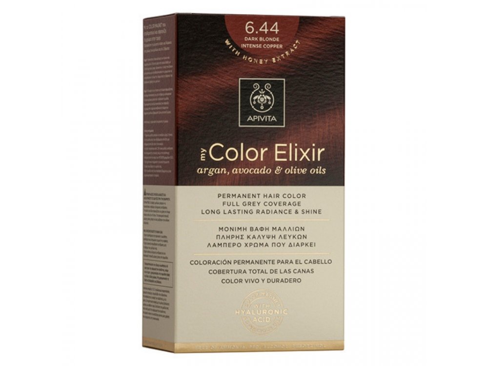 Apivita My Color Elixir Βαφή Μαλλιών, 6.44 (Ξανθό Σκούρο Έντονο Χάλκινο)