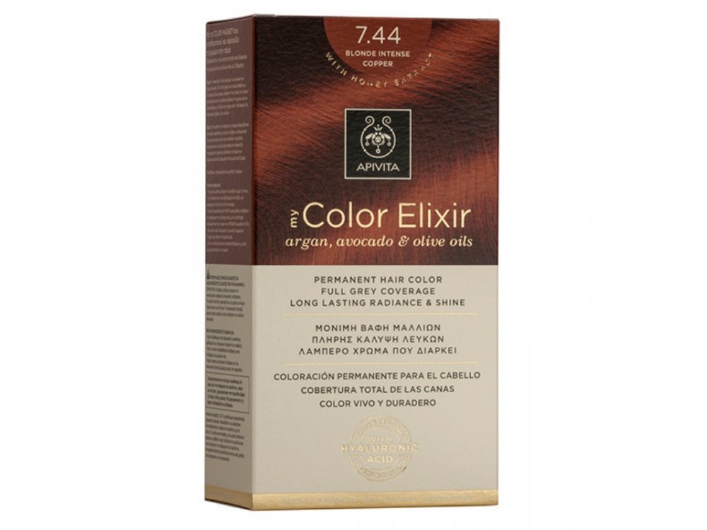 Apivita My Color Elixir Βαφή Μαλλιών, 7.44 (Ξανθό Έντονο Χάλκινο)