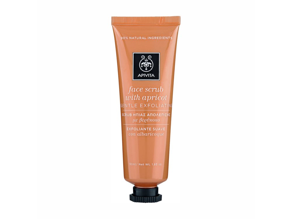 Apivita Face Scrub Apricot Gel, Τζελ Ήπιας Απολέπισης με Λεπτούς Κόκκους από Κουκούτσια Βερύκοκου, 50ml