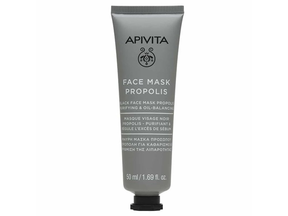 Apivita Face Mask Propolis, Μάσκα Προσώπου με Πρόπολη για Καθαρισμό & Ρύθμιση της Λιπαρότητας, 50ml
