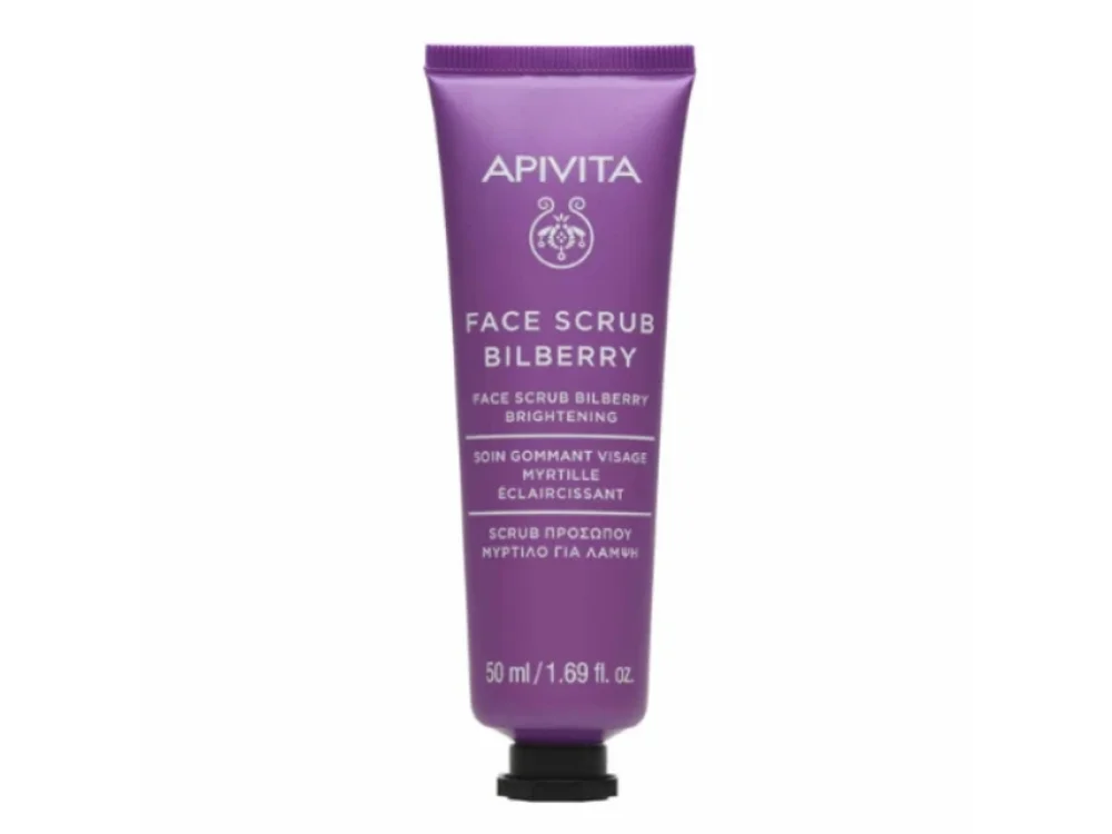 Apivita Bilberry Face Scrub Κρέμα Απολέπισης για Λάμψη με Μύρτιλλο, 50ml