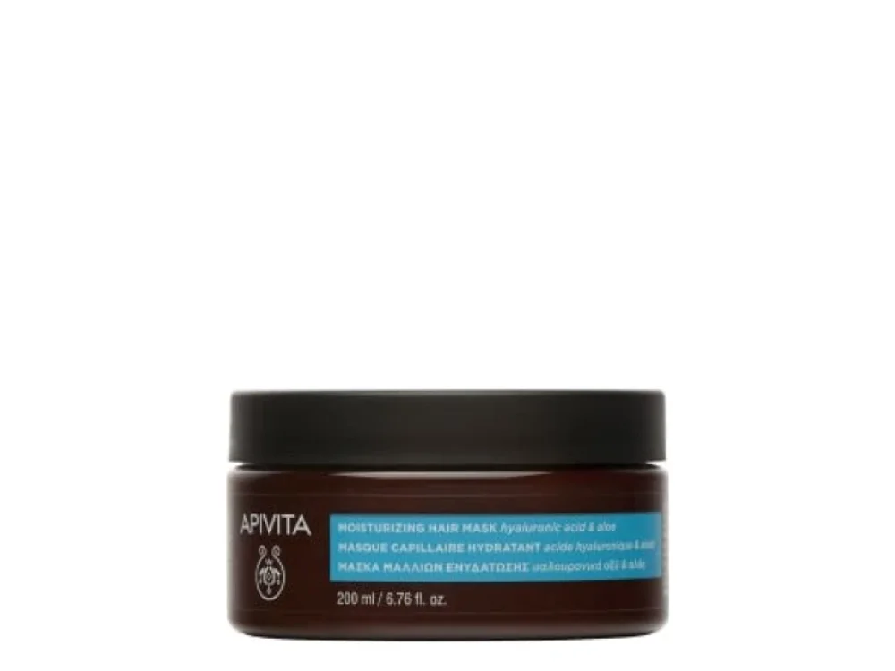 Apivita Moisturizing Hair Mask with Hyaluronic Acid & Aloe Μάσκα Μαλλιών για Ενυδάτωση με Υαλουρονικό Οξύ & Αλόη, 200ml