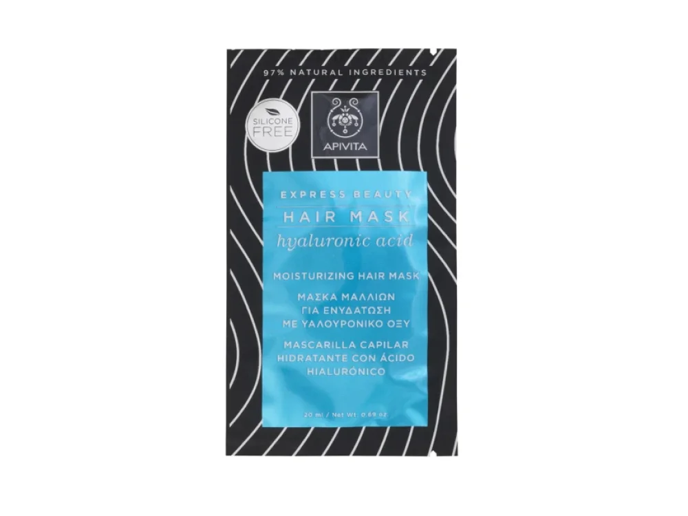 Apivita Express Beauty Μάσκα Μαλλιών για Ενυδάτωση με Υαλουρονικό Οξύ, 20ml