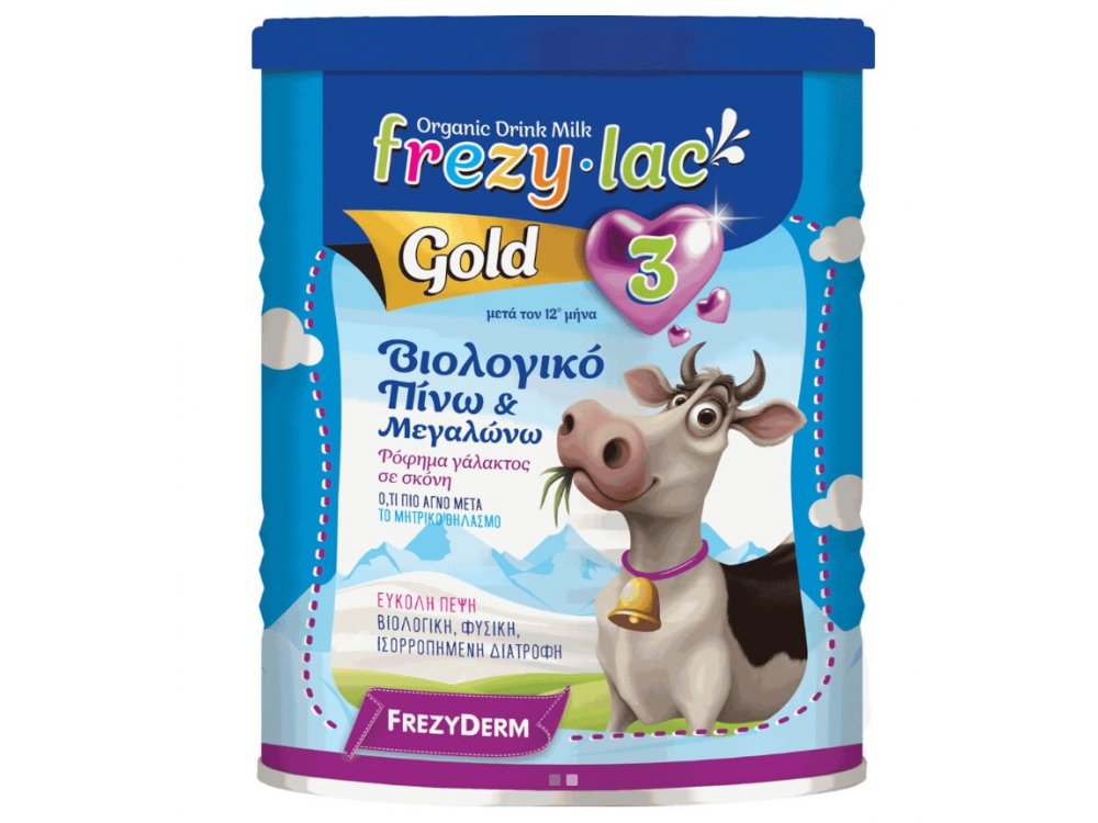 Frezylac Gold 3 Ρόφημα Βιολογικού Αγελαδινού Γάλακτος σε σκόνη από τον 12 μήνα, 400gr