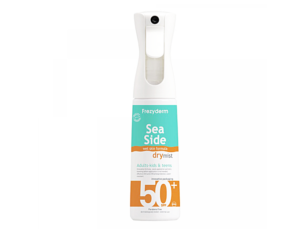 Frezyderm Sea Side Dry Mist SPF50, Αντιηλιακό Spray Σώματος, Παιδιά, Εφήβους & Ενήλικες 300ml