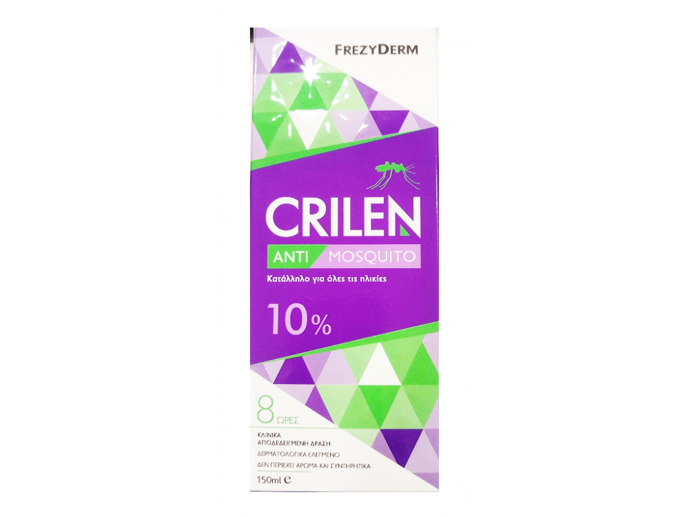 Frezyderm Crilen Anti Mosquito 10%, Άοσμο Εντομοαπωθητικό Γαλάκτωμα, 150ml
