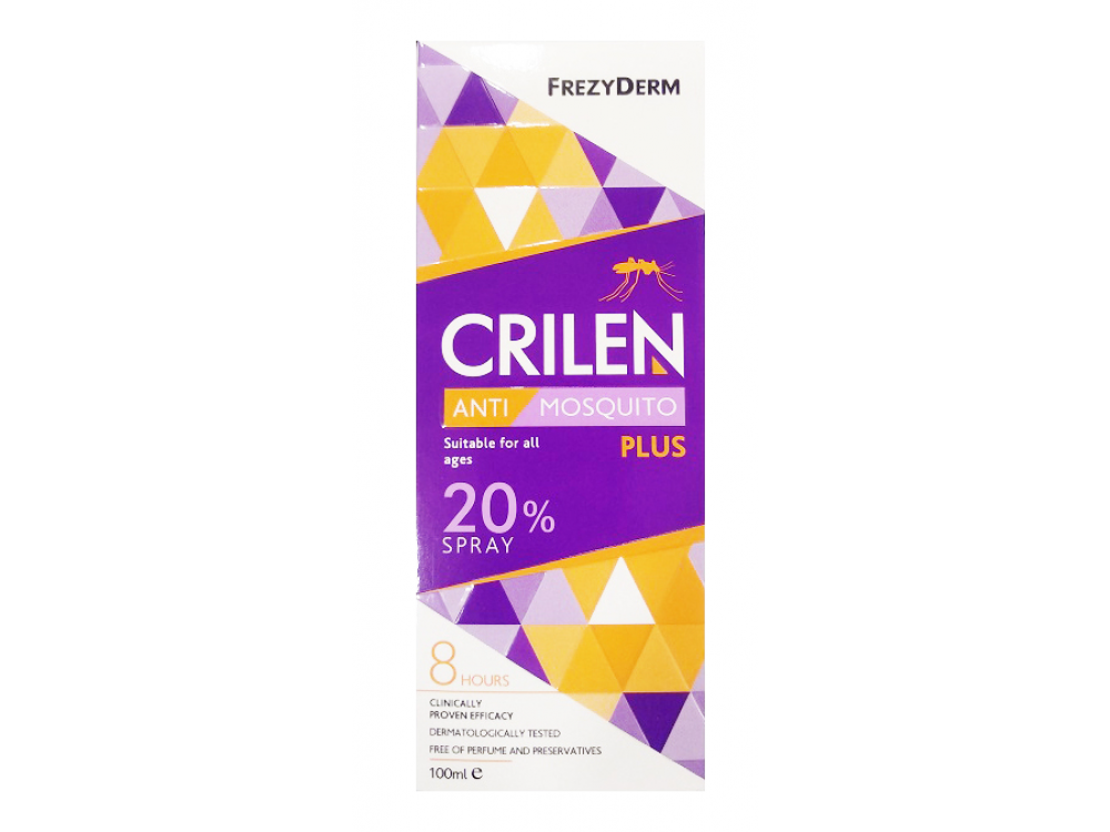 Frezyderm Crilen Anti Mosquito Plus 20%, Άοσμο Εντομοαπωθητικό Σπρέι, 100ml