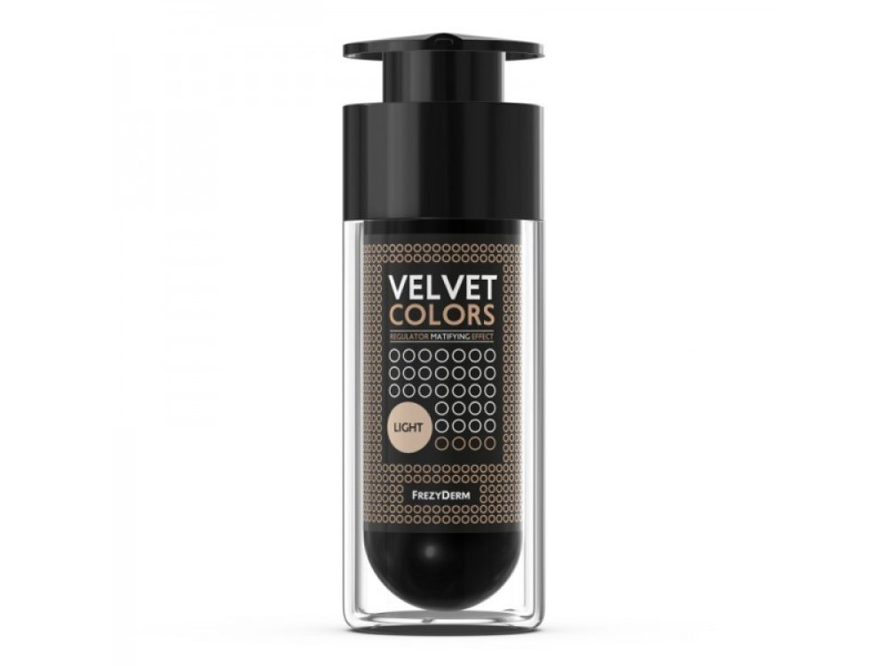 Frezyderm Velvet Colors Make up Regulator Matifying Effect Color Light, Make-up με Βελούδινη Ματ Υφή για Ιδανική Χρωματική Κάλυψη, 30ml
