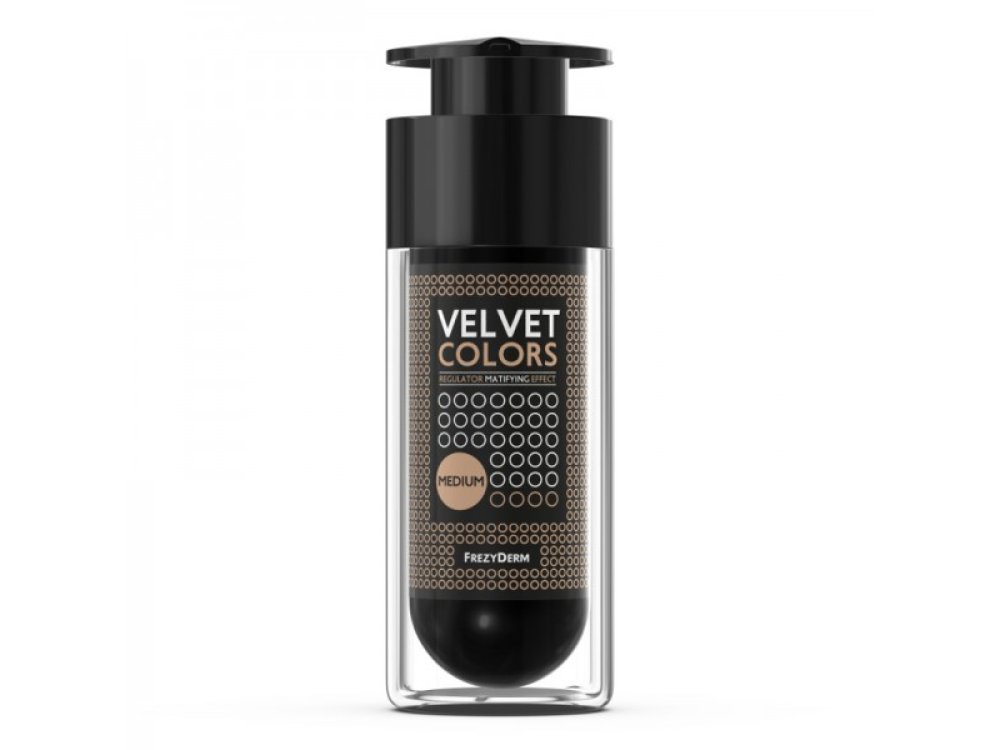 Frezyderm Velvet Colors Make up Regulator Matifying Effect Color Medium, Make-up με Βελούδινη Ματ Υφή για Ιδανική Χρωματική Κάλυψη, 30ml