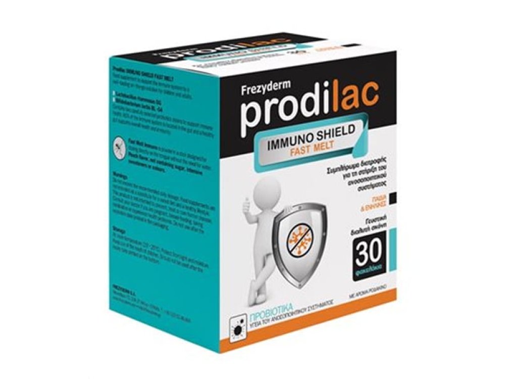 Frezyderm Prodilac Immuno Shield Fast Melt, Συμπληρώμα Διατροφής για την Ενίσχυση του Ανοσοποιητικού, 30sachs