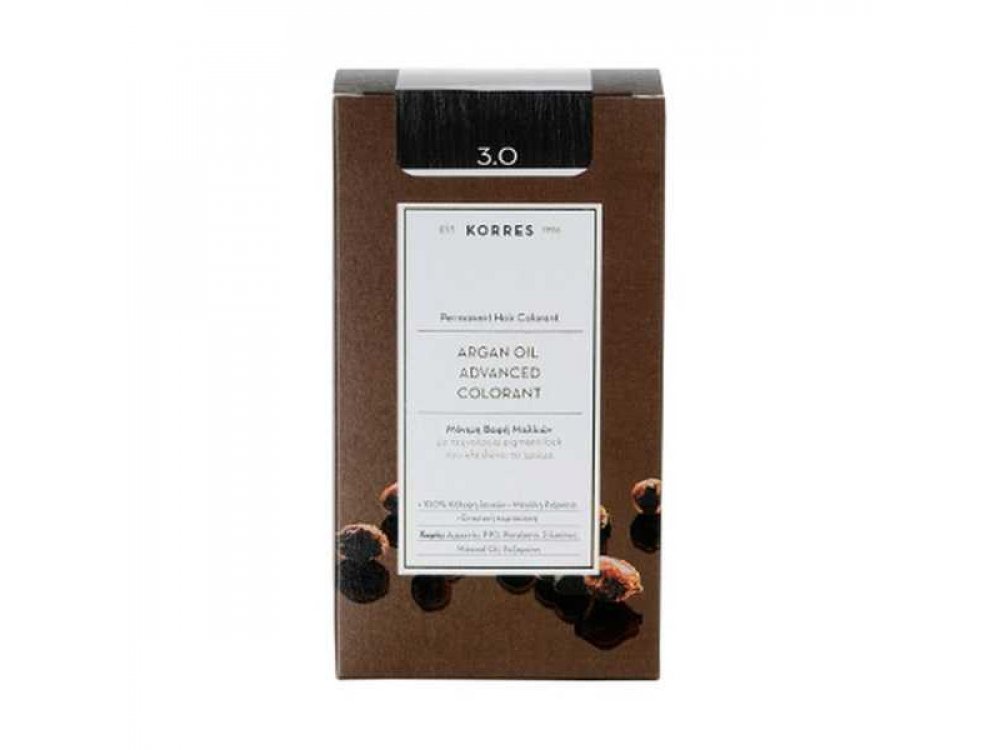 Korres Βαφή ARGAN OIL Advanced Colorant 3.0 Καστανό Σκούρο