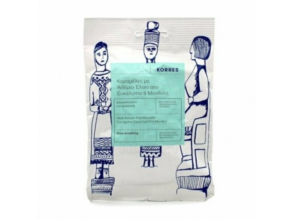 KORRES Herb Balsam Pastilles, Καραμέλες με Αιθέριο Έλαιο από Ευκάλυπτο & Μενθόλη, 60g