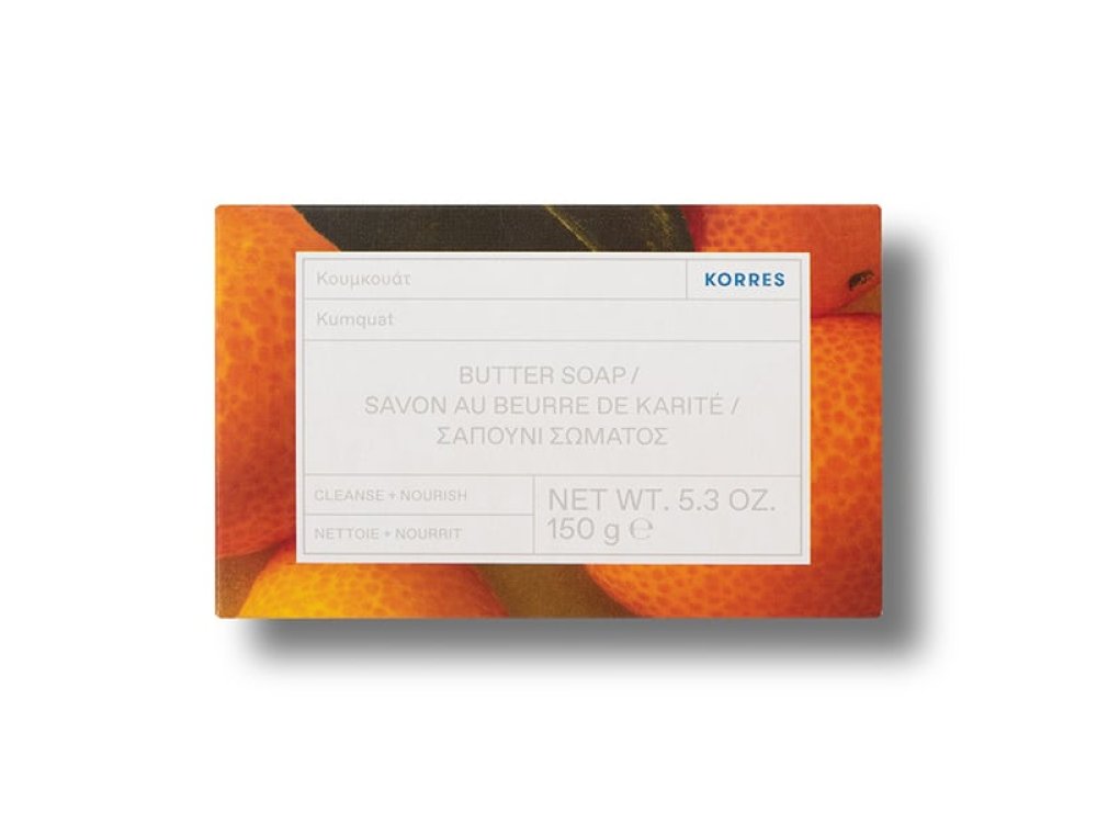 Korres Kumquat Butter Soap, Σαπούνι Σώματος με Βούτυρο Καριτέ και Κουμκουάτ, 150gr