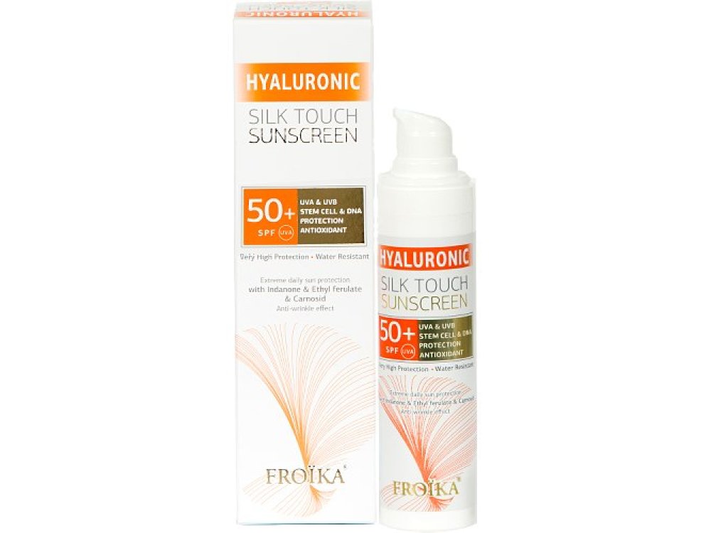 Froika Hyaluronic Silk Touch Sunscreen SPF50+, Αδιάβροχο Αντηλιακό Προσώπου Πολύ Υψηλής Προστασίας με Υαλουρονικό Οξύ, 50ml