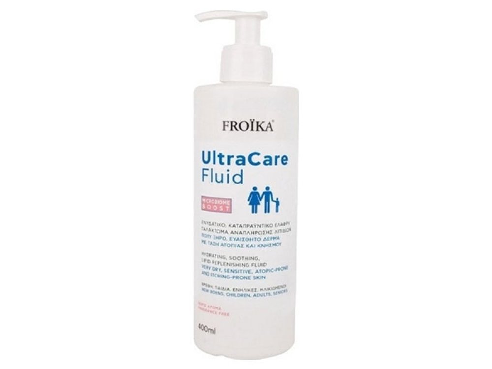 Froika UltraCare Fluid Fragrance Free, Ενυδατικό, Καταπραϋντικό, Γαλάκτωμα Ελαφριάς Υφής, για Πολύ Ξηρό & Ευαίσθητο Δέρμα με Τάση Ατοπίας, 400ml