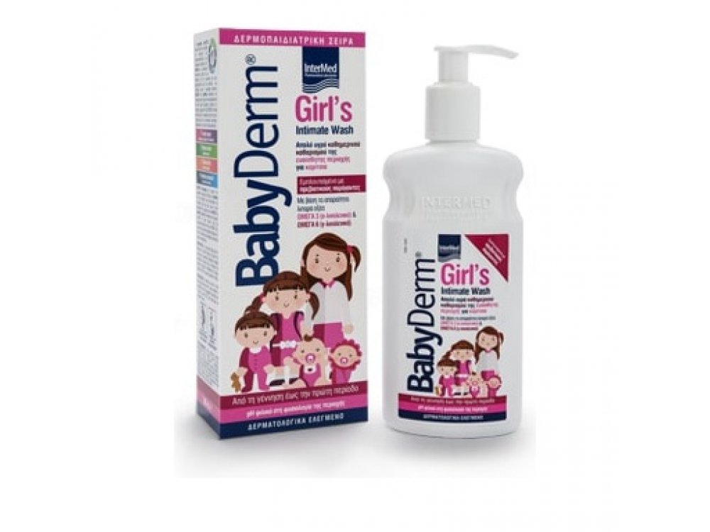 Intermed Babyderm Girl's Intimate Wash, Καθαριστικό Ευαίσθητης Περιοχής για Κορίτσια 300ml