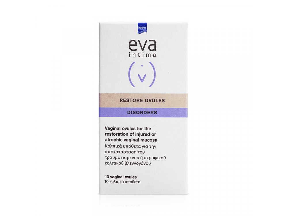 Intermed Eva Restore Ovules Disorders, Επουλωτικός παράγοντας του κολπικού βλεννογόνου, 10τμχ