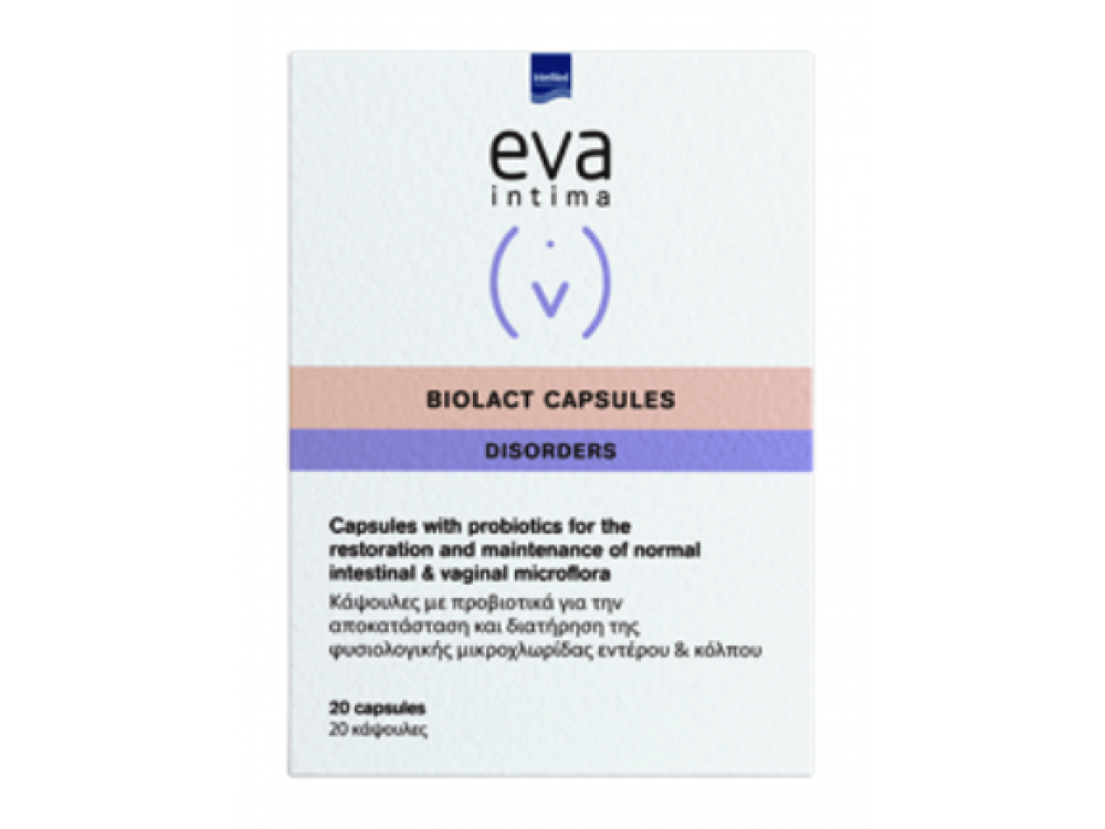 Eva Intima Biolact Capsules Προβιοτικά για την Εντερική & Κολπική Χλωρίδα, 20caps