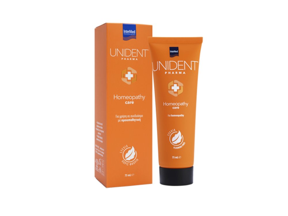 Intermed Unident Pharma Homeopathy Care Οδοντόκρεμα Κατάλληλη για Ομοιοπαθητική, 75ml