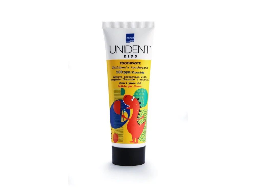 Intermed Unident Kids Toothpaste Παιδική Οδοντόκρεμα 500ppm Φθόριο 2y+, 50ml