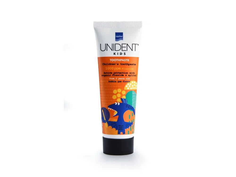 Intermed Unident Kids Toothpaste Παιδική Οδοντόκρεμα 1000ppm Φθόριο 2y+, 50ml