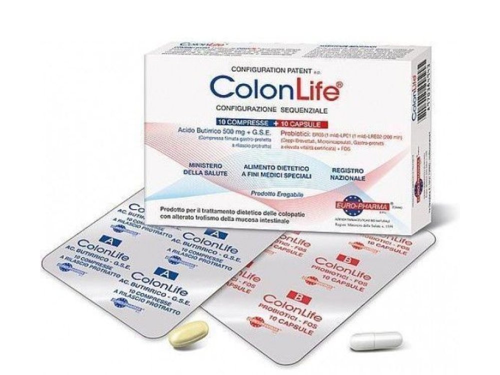 Bionat Colonlife, Συμπλήρωμα για Παθήσεις του Παχέους Εντέρου, 10tabs + 10caps