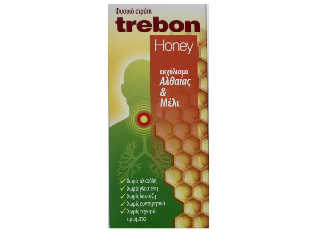 Uni-Pharma Trebon, Φυσικό Σιρόπι με Εκχύλισμα Αλθαίας & Μέλι για τον Βήχα & τον Πονόλαιμο, 100ml
