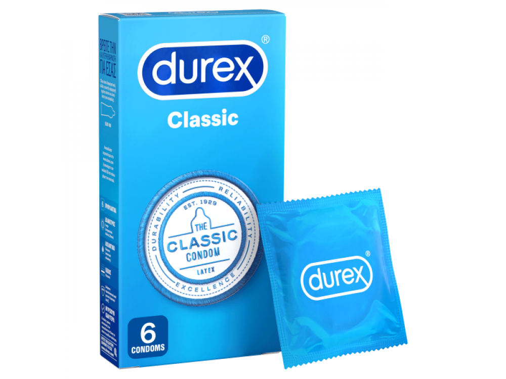 Durex Classic, Κλασικά Προφυλακτικά, 6τμχ