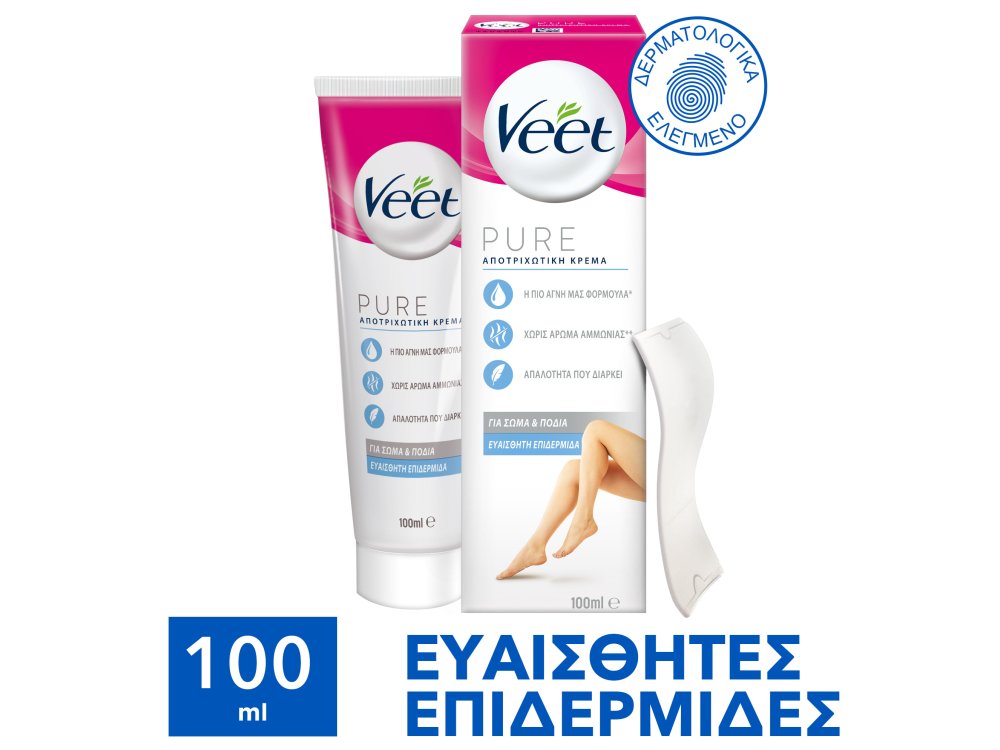 Veet Silky Fresh, Αποτριχωτική Κρέμα Για Ευαίσθητες Επιδερμίδες, 100ml
