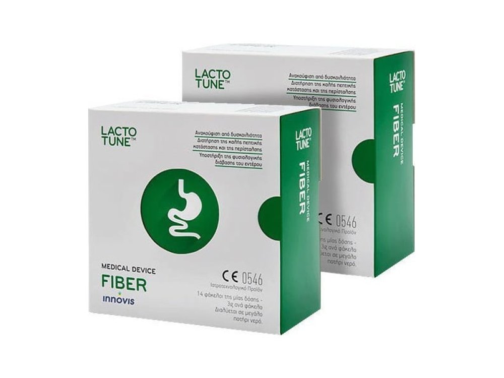 Innovis 1+1 Lactotune Fiber, Συμπλήρωμα Διατροφής Προβιοτικών-Πρεβιοτικών κατά της Δυσκοιλιότητας, 2x14sachs