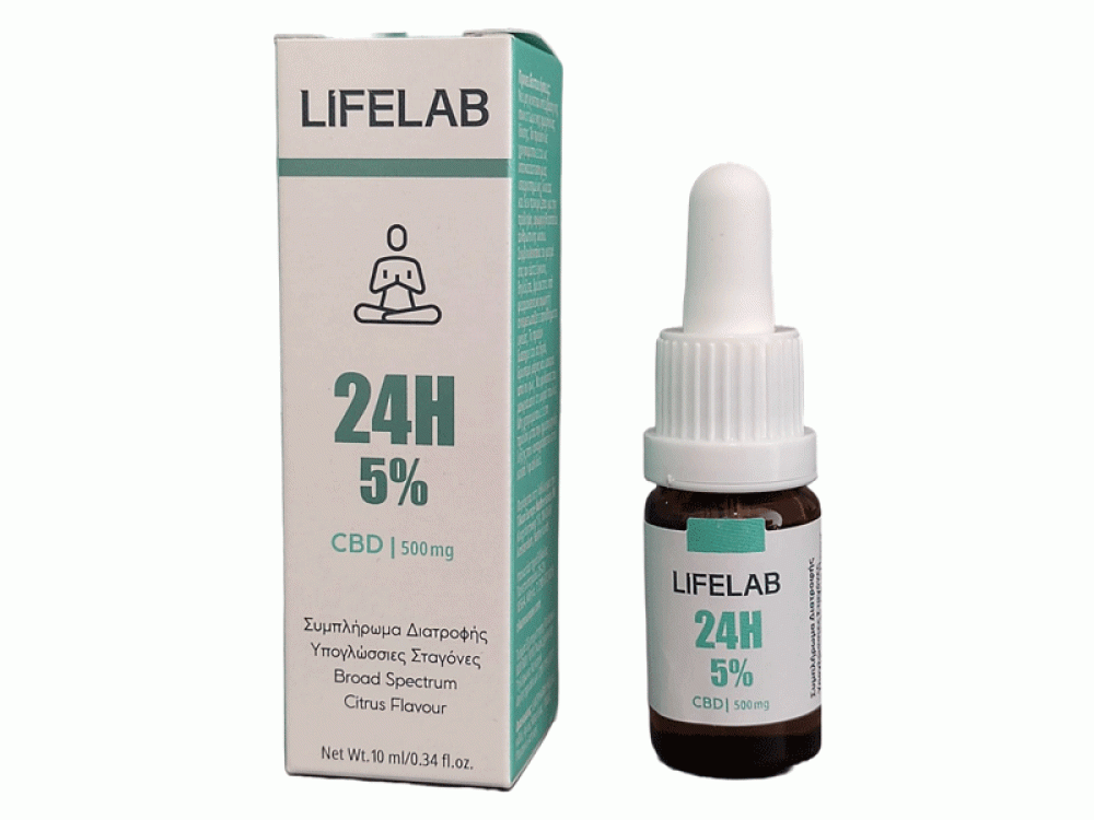 Lifelab CBD 24H 5% Συμπλήρωμα διατροφής σε Μορφή Ελαίου για Ισορροπία & Ευεξία του Οργανισμού, 10ml