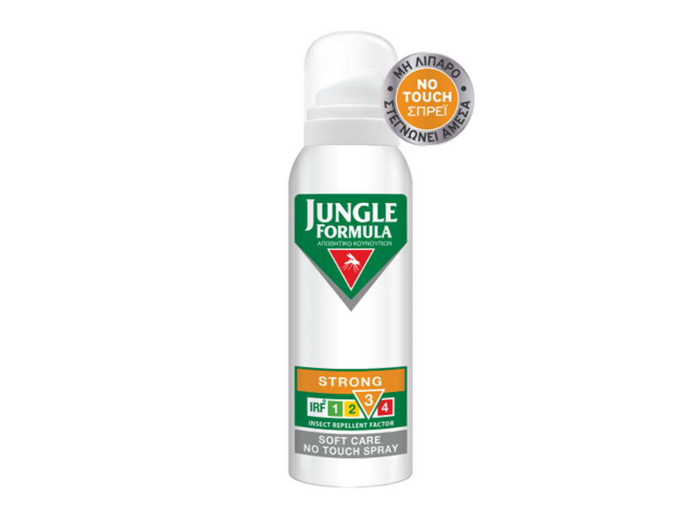 JUNGLE FORMULA Spray Strong Soft Care no touch, Εντομοαπωθητικό Σπρέι, 125ml